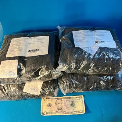 BLACK COTTON FACE MASKS NEW IN PACKAGE 4 PKGS. OF 100 for 400 TOTAL