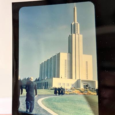L.D.S. TEMPLES LARGER FORMAT COLOR NEGATIVES GROUP OF 19 CIRCA 1950'S