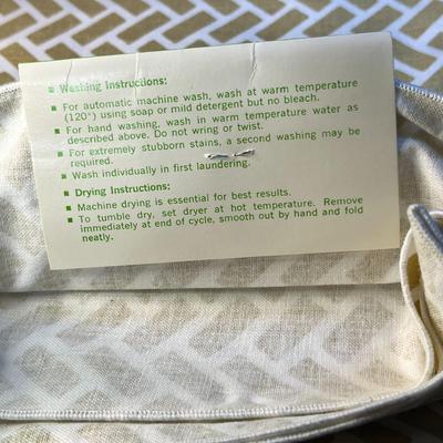 VINTAGE NEW IN PACKAGE PARQUET PRINT 48" SQUARE TABLECLOTH