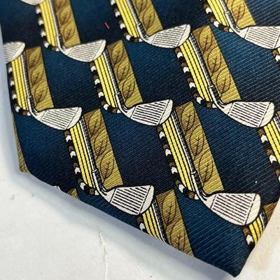 RON BOONE SILK GOLF THEME MEN'S NECK TIE 
