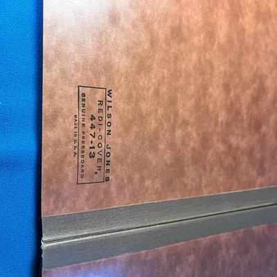 VINTAGE PRESSBOARD 3-SECTION FILE/NOTEBOOK BINDER