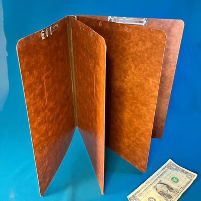 VINTAGE PRESSBOARD 3-SECTION FILE/NOTEBOOK BINDER