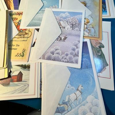 ASSORTMENT OF 26 VINTAGE CHRISTMAS CARDS WITH ENVELOPES, SOME VINTAGE