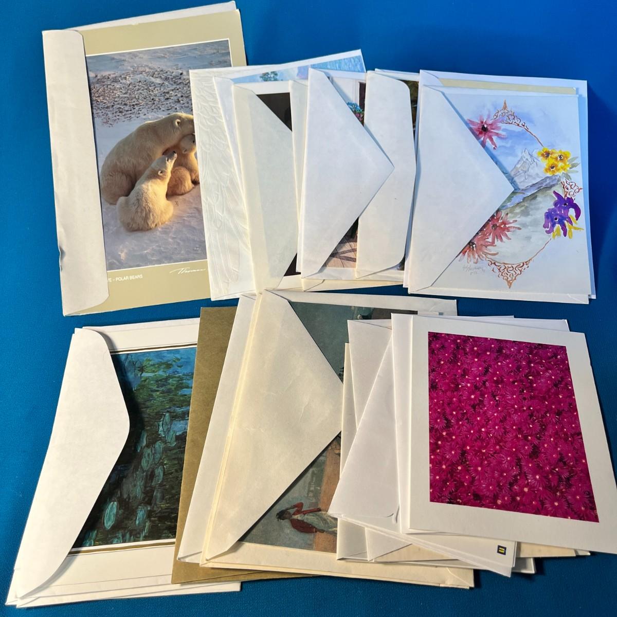 24 ASSORTED BLANK GREETING CARDS WITH ENVELOPES