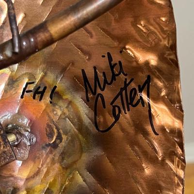MIKI COTTEN ~ Copper Heron Signed Wall Art