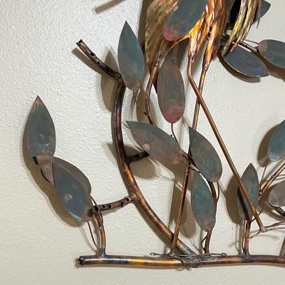 MIKI COTTEN ~ Copper Heron Signed Wall Art