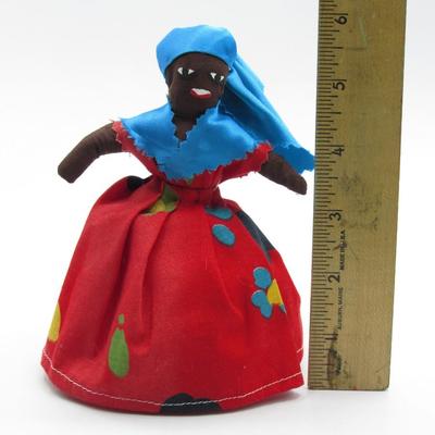 Vintage Crafted Gambina Black Americana Doll Weaved Standing Figurine Topper