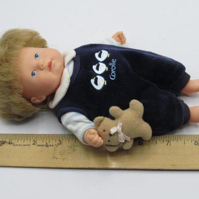 Cute Stubby Corolle Toddler Doll with Onesie and Teddy Bear