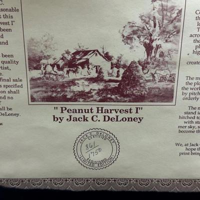 Jack Deloney Signed and Numbered Print "Peanut Harvest I" 861/1750