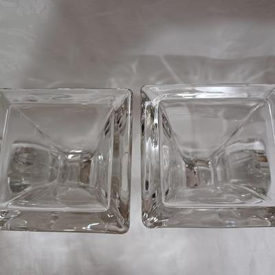 1940s  Viking New Martinsville 6" Glass Cornucopia Vases Bookends