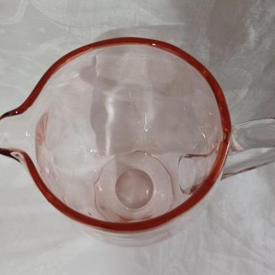 1920s Pink Depression Glass Footed Pitcher