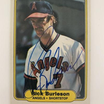 Rick Burleson signed baseball card