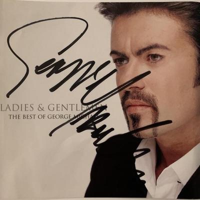 George Michael signed Ladies & Gentlemen CD cover