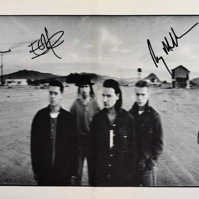 U2 signed Joshua Tree album insert 