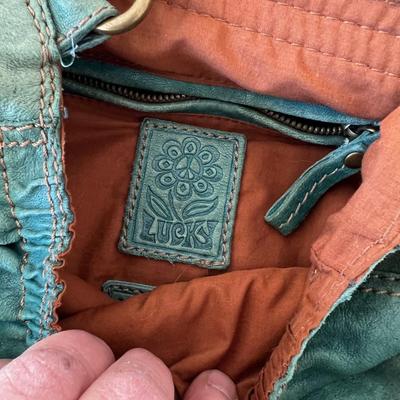 Lucky Green Leather Vintage Purse