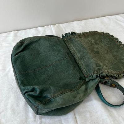 Lucky Green Leather Vintage Purse