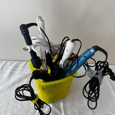 Bucket of Hair Tools Straighteners and Curling etc. 