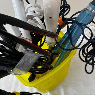 Bucket of Hair Tools Straighteners and Curling etc. 