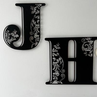 Metal "J H" Wall hangings