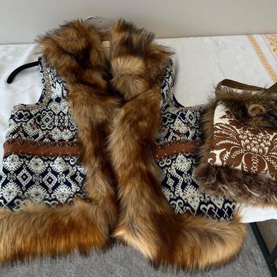 SUNDANCE Vest and D Harrison & Co. Purse (FUR) 