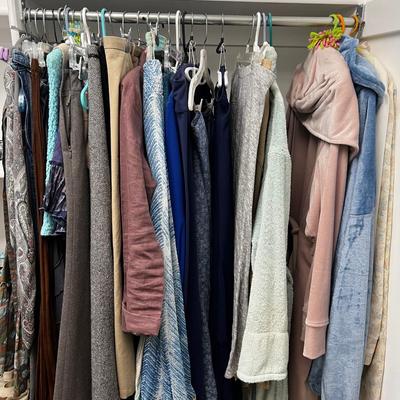 NORTH WALL Of Ladies Closet: Dresses, Skirts, Robes, 