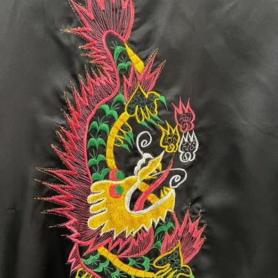 Reversable Made in Thailand  Silk ROBE with Dragon Silky Nice