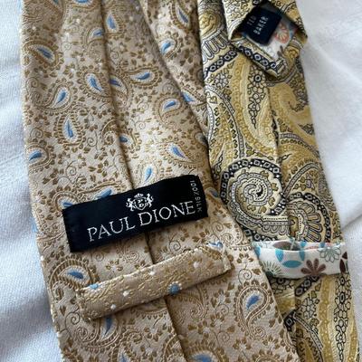 2 Men's Paisley Golden Ties