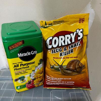 Garage Miracle Grow and SLUG/Snail Killer 3/4 + full