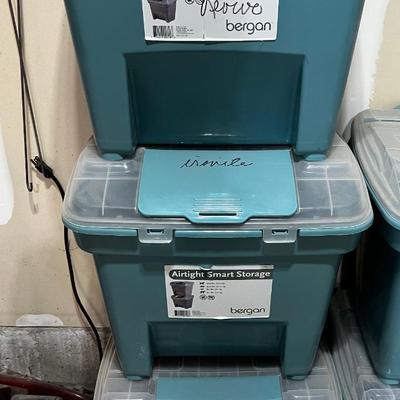 Garage 3 Bins - One Empty, Ironrite, Scots Turf Builder