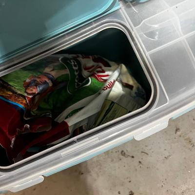 Garage 3 Bins - One Empty, Ironrite, Scots Turf Builder