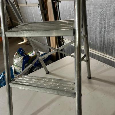 Garage 2 Step Aluminum Ladder Folding 