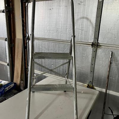 Garage 2 Step Aluminum Ladder Folding 