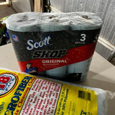 Garage Cleaning Micro Cloth Towel and Shop Paper Towels
