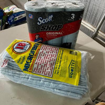 Garage Cleaning Micro Cloth Towel and Shop Paper Towels