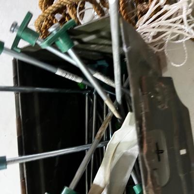 Garage: Tent Pegs ,,Rope and a Hammer in an old AMMO Box
