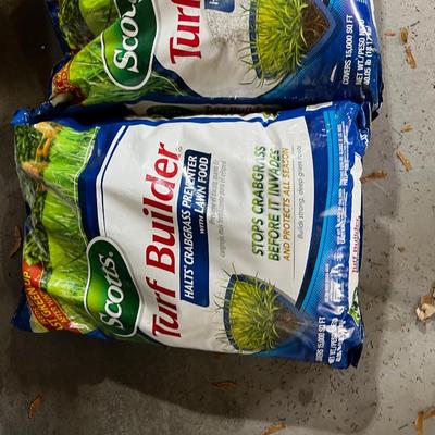 Garage: 2 Bags of Scotts Turf Builder UNOPENED 40 Pounds each