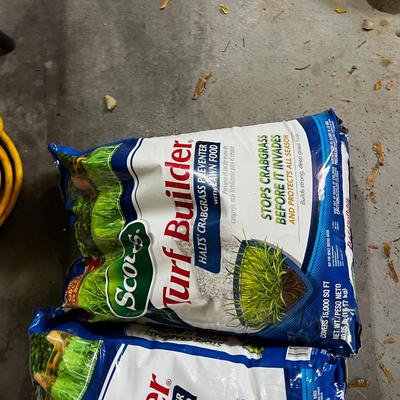 Garage: 2 Bags of Scotts Turf Builder UNOPENED 40 Pounds each