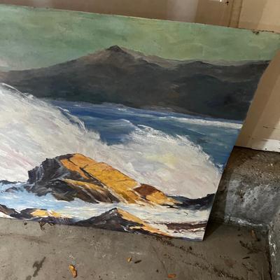 Garage LOVELY painting on Board of SEASCAPE