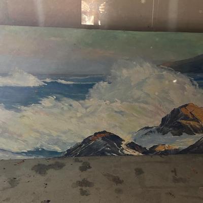 Garage LOVELY painting on Board of SEASCAPE