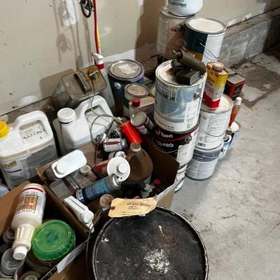 Garage All the Garage Chemicals: Oil, Paint, Fertilizer, Solvents