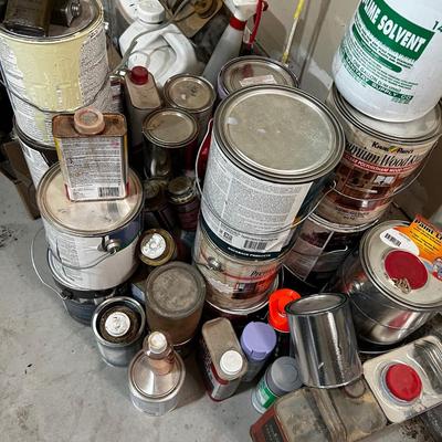 Garage All the Garage Chemicals: Oil, Paint, Fertilizer, Solvents