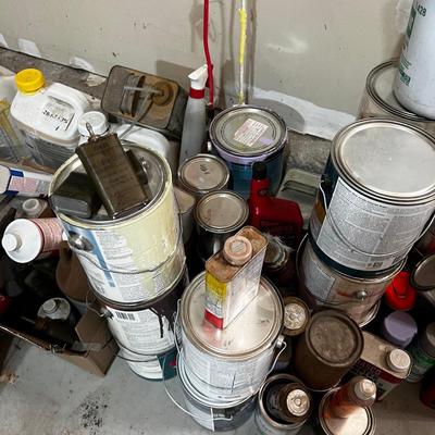 Garage All the Garage Chemicals: Oil, Paint, Fertilizer, Solvents