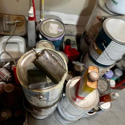 Garage All the Garage Chemicals: Oil, Paint, Fertilizer, Solvents