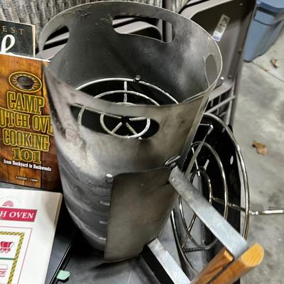 Garage Nice Dutch Oven Stand with Guard  and Detachable Legs, Charcoal, And Starter, AND COOKBOOKS FOR Dutchoven