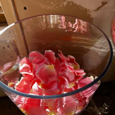 3 Glass Covered Jars. With Valentines in them