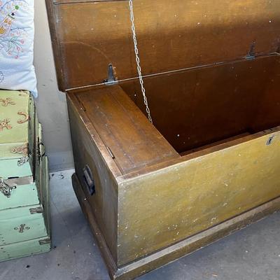 Antique TRUNK Mustard Color Paint
