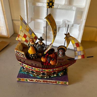 "WE ARE BLESSED" Pilgrim Vessel by Jim Shore Pilgrim Seeking Hope Bounty & Joy
