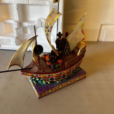 "WE ARE BLESSED" Pilgrim Vessel by Jim Shore Pilgrim Seeking Hope Bounty & Joy