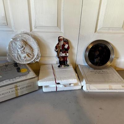 3 Plates: Madonna, Santa, and Holy Family, COA's Included. 