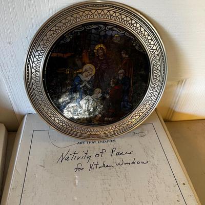 3 Plates: Madonna, Santa, and Holy Family, COA's Included. 